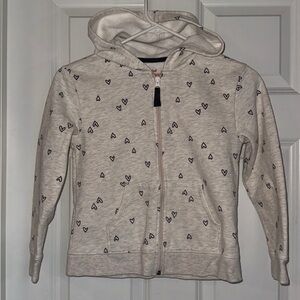 Cat & Jack Cream Hoodie with Heart Pattern